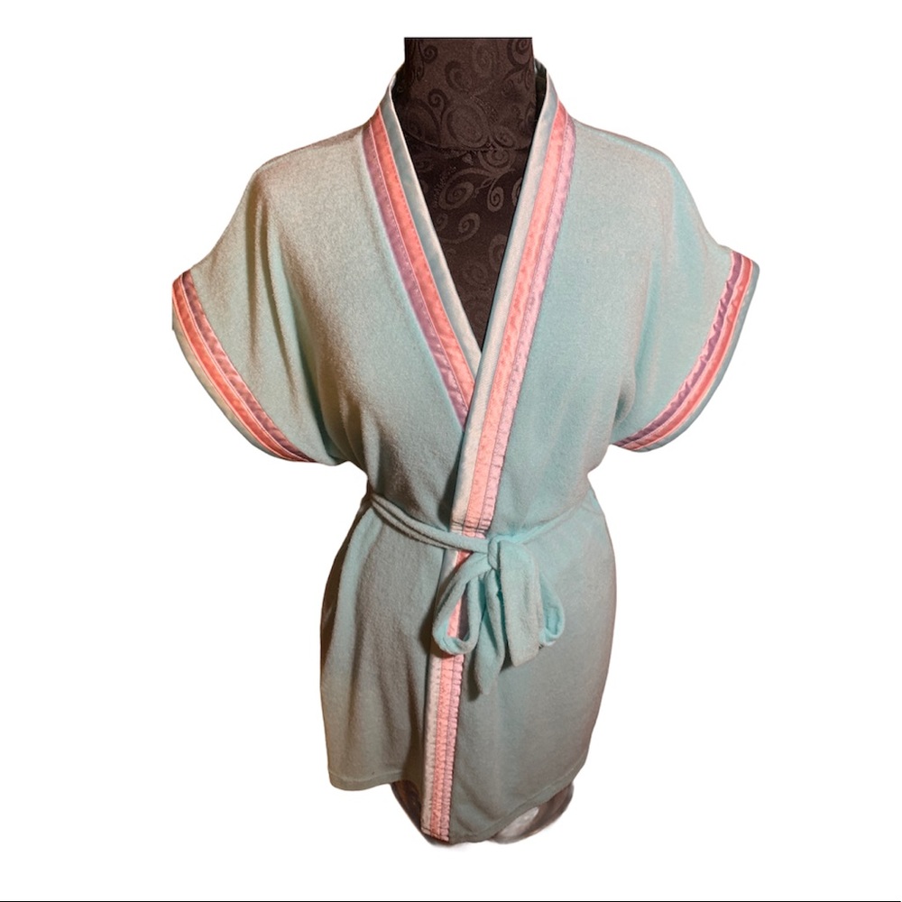 Vintage Pink & Aqua Bath Robe